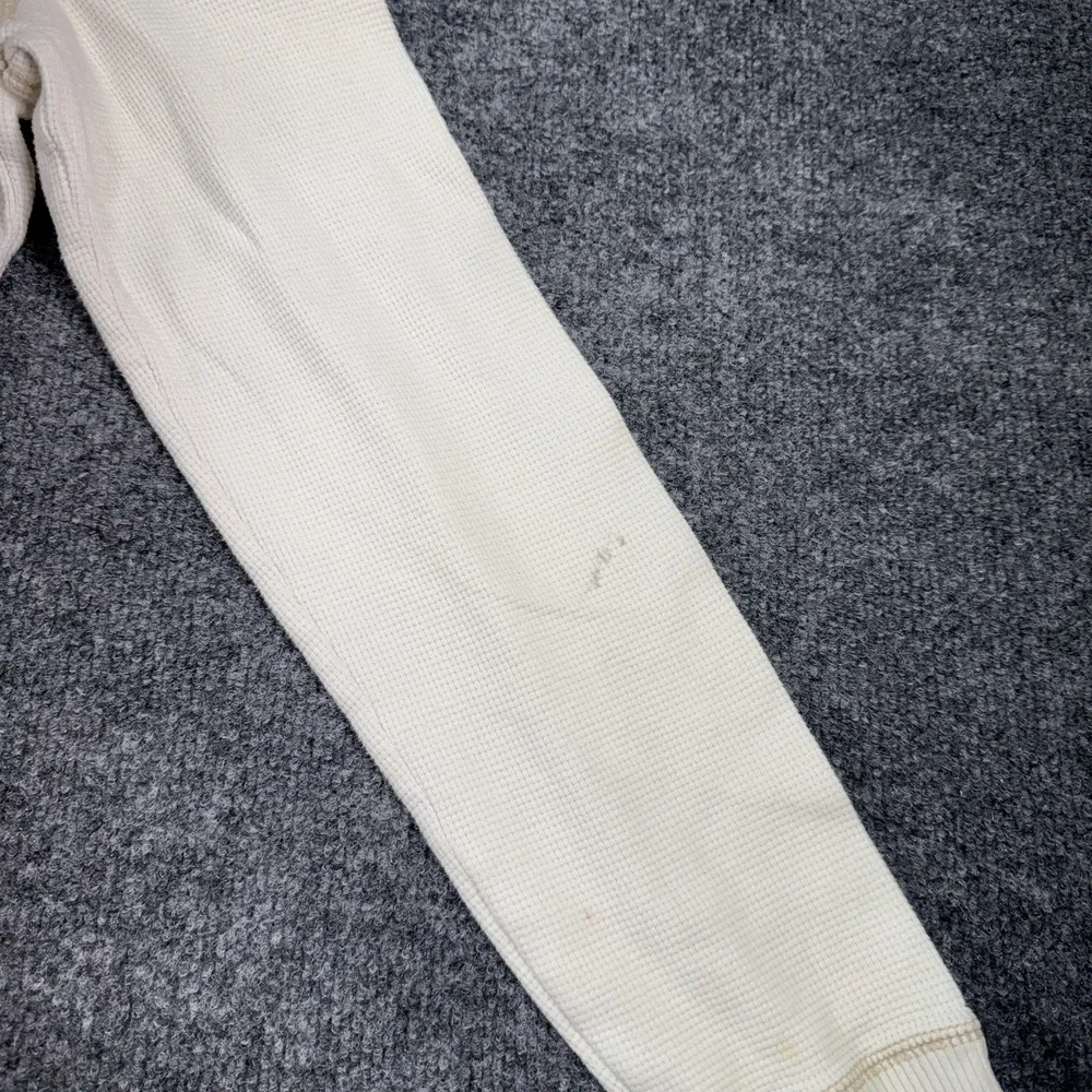 Abercrombie & Fitch Waffle Knit Thermal Sweater Mens Medium White Muscle VTG Y2K
